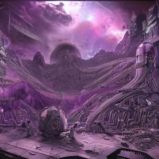 Prompt: sci fi, fantasy, hyper detailed, purple