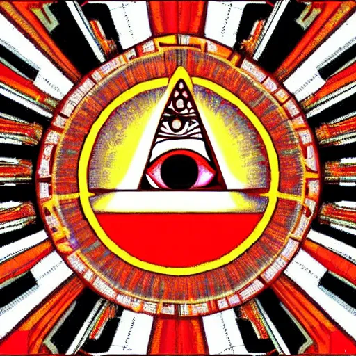 Prompt: the illuminati’s all-seeing eye, beautiful, stylized art
