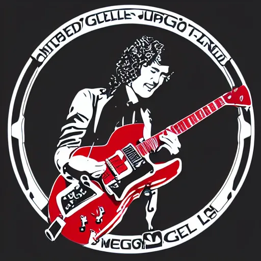 Image similar to 1 9 7 0 - young - jimmy page from led zepelin playing - guitar - solo, sticker - art, svg vector, adobe - illustrator