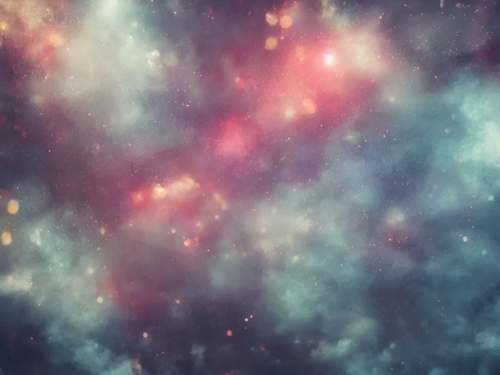 Image similar to we’re all made up stars, detailed, photorealism, autumn rays of light, diffuse light, smoky background, fluid coloured smoke, octane render