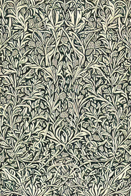 Image similar to pattern by william morris, illustration