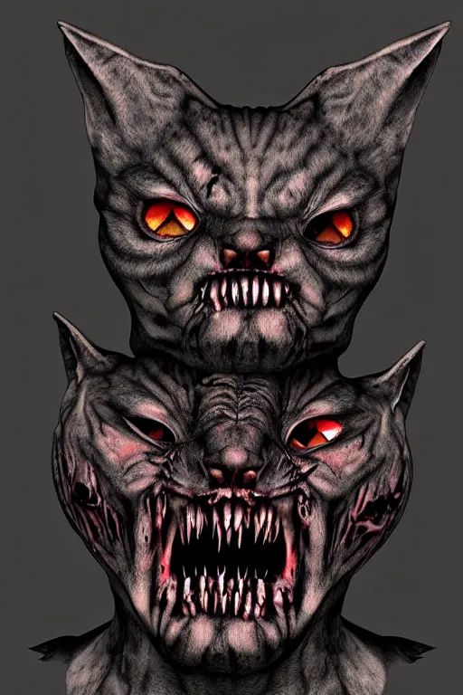 Prompt: creepy dark demonic zombie cat, ominous, photorealistic, highly detailed