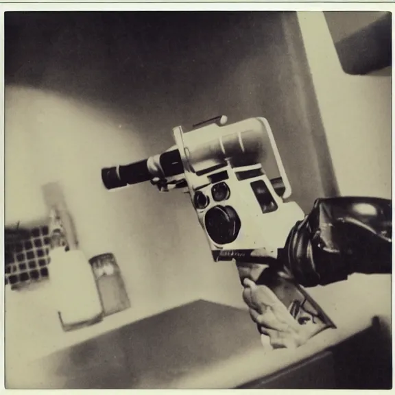 Image similar to meat gun, polaroid photo