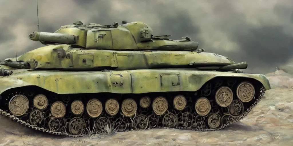 Image similar to panzer iv, oil painting