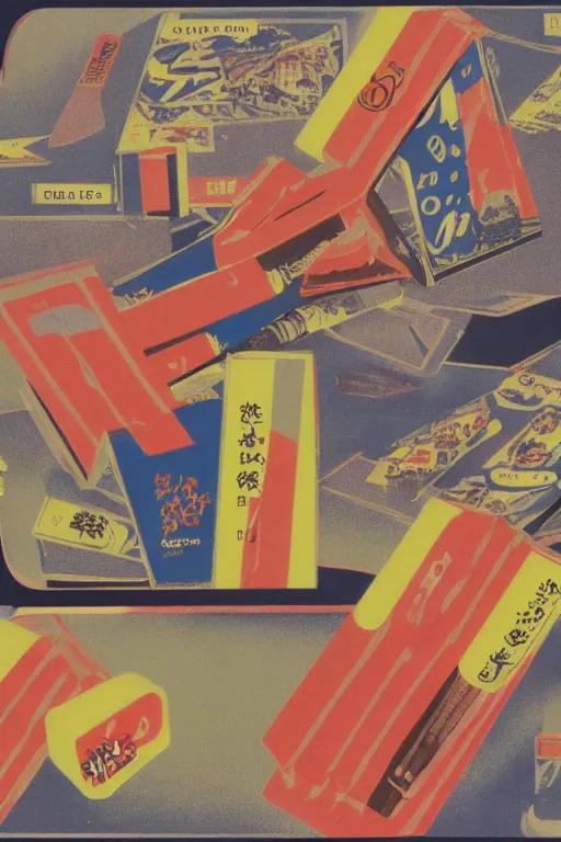 Image similar to design for a vintage cigarette pack by tadanori yokoo