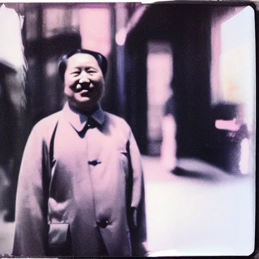 Image similar to Mao Zedong, 90s polaroid, fashion photography, by Saul Leiter, Jamel Shabazz, Nan Goldin