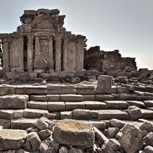 Image similar to Ruins of an walmart Temple in mesopotanian ancient city, walmart temple, award winning photo