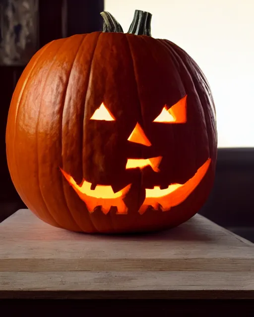 Prompt: a jack - o - lantern being carved by martin luther using a nail and mallet, in the styles of ferdinand pauwels, greg rutkowski, and judy boyle intricate, hyperrealistic, accurate facial details, volumetric lighting