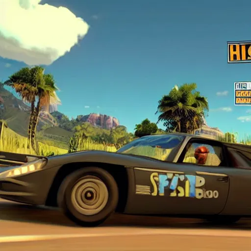 Prompt: rick sanchez in forza horizon game