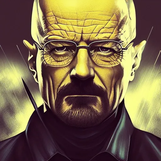 Image similar to Walter White is Batman, hyperdetailed, artstation, cgsociety, 8k