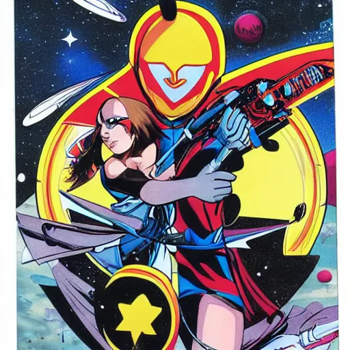 Image similar to space science ninja team gatchaman drsigned by alex ross hr giger moebius - w 9 6 0