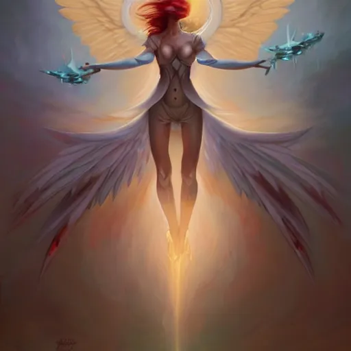 Prompt: The angel of immortality, peter mohrbacher style