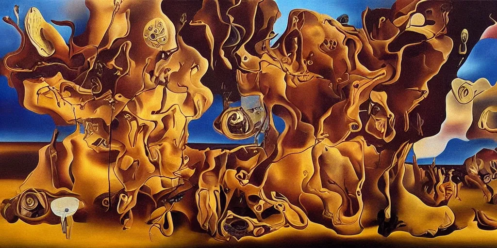 Image similar to the world between death and life, surrealistic detailed painting, by damien gilley and salvador dali