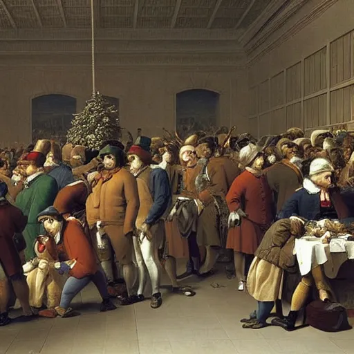 Image similar to the crowds at the black friday sales at walmart, intricate, highly detailed, sharp focus, art by jacque - louis david