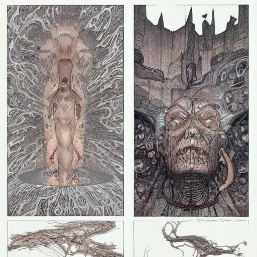 Image similar to Master of Diffusion by Moebius, by Mattias Adolfsson, by Mandy Jurgens, By Giger