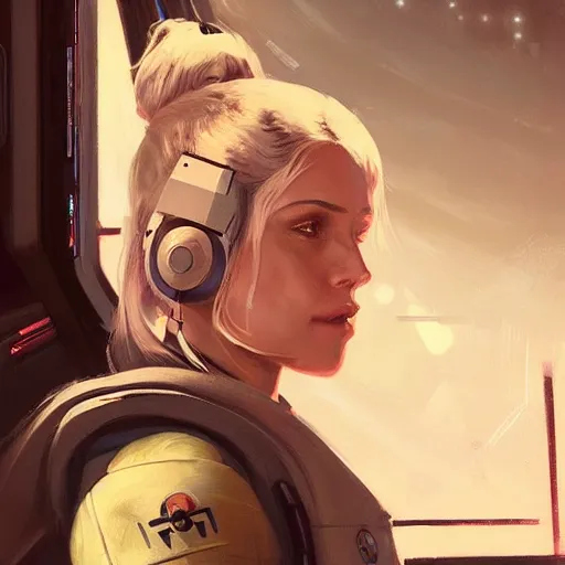 Image similar to portrait of a woman by greg rutkowski, syal antilles, blonde hair, star wars expanded universe, she is about 2 0 years old, wearing starfighter pilot uniform of the galactic alliance, digital painting, artstation, concept art, smooth, sharp foccus ilustration, artstation hq