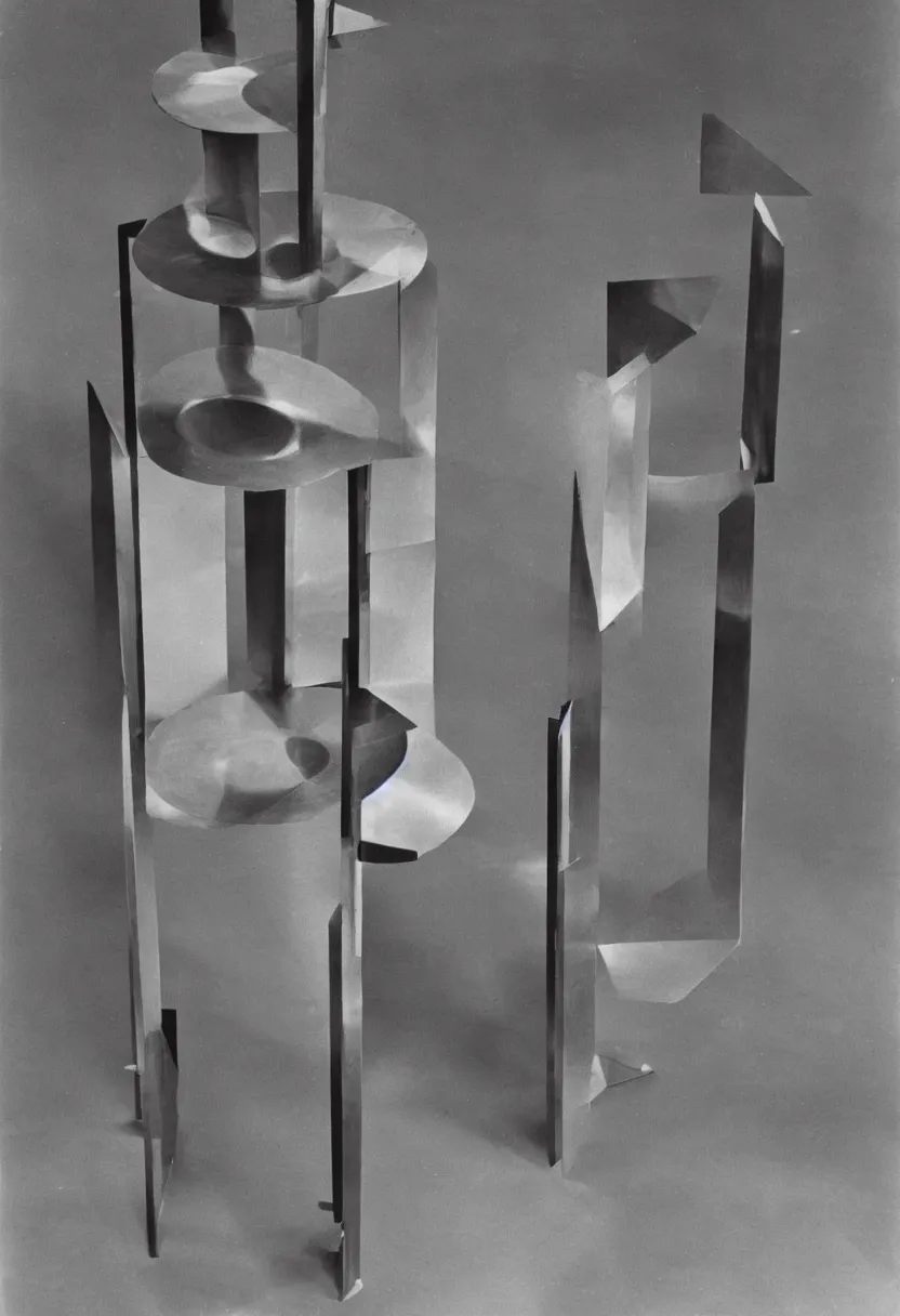 Prompt: A prismatic machine by Marcel Duchamp, simple readymade object on a pedestal, courtesy of Centre Pompidou, archive photography by Edward Weston