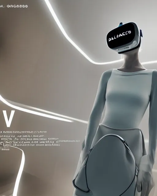 Prompt: leaked screenshot of Balenciaga's VR campaign