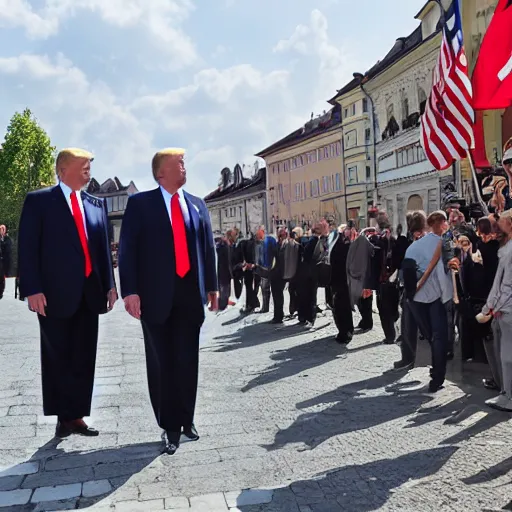 Prompt: donald trump visiting ljubljana