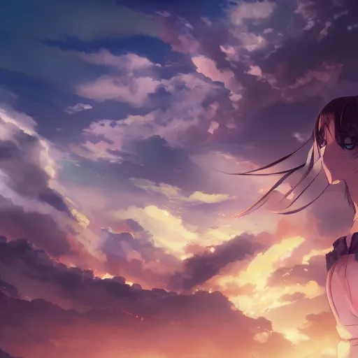 Image similar to the sky, trending on artstation, anime 4 k