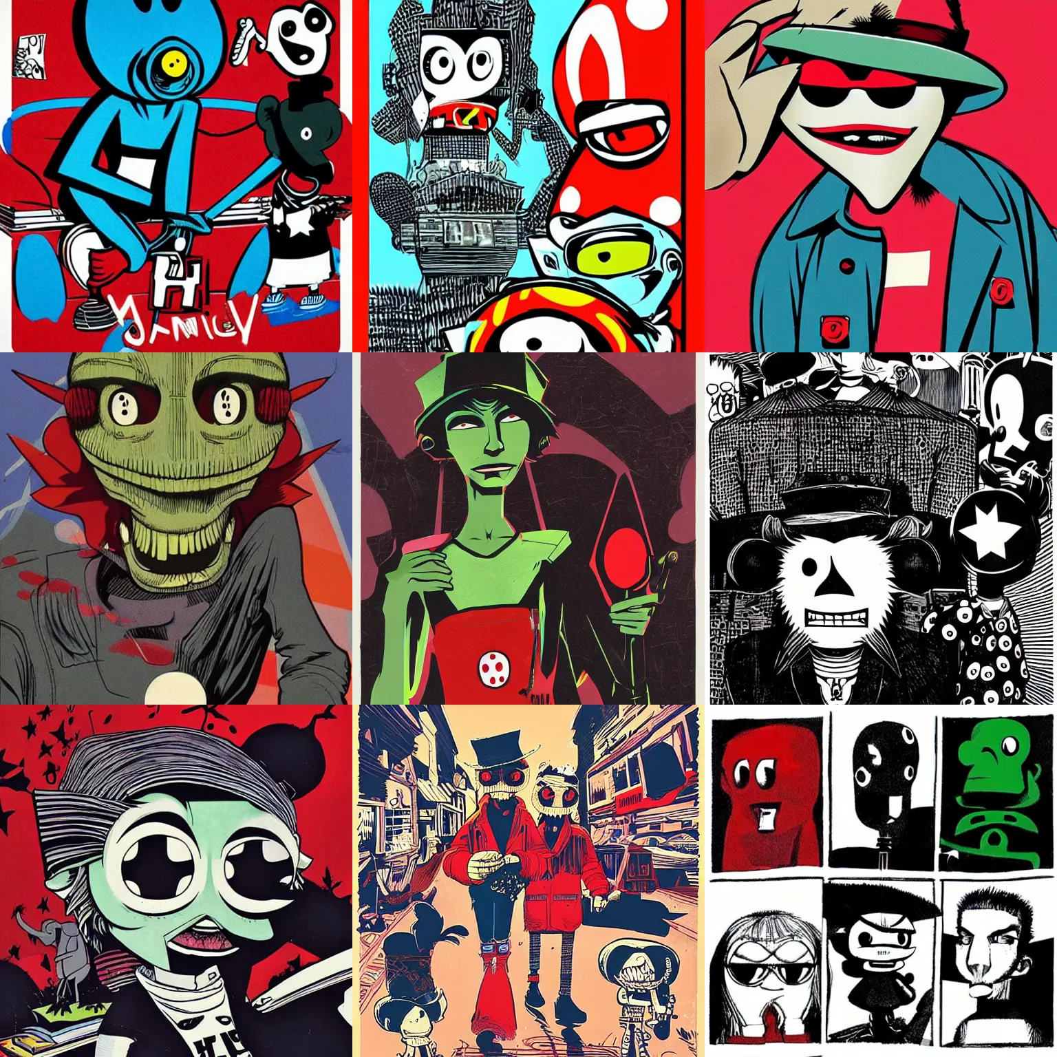 Prompt: artwork by jamie hewlett