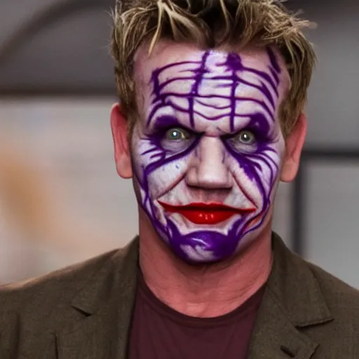 Image similar to Gordon Ramsay as the Joker