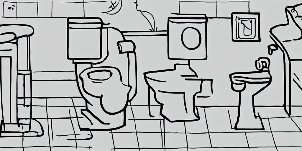 Image similar to how to use a toilet. instruction manual images. step by step. person in the toilet. drawing if a shit. hiw to use a wc. style of airplain security info's drawings. guide.