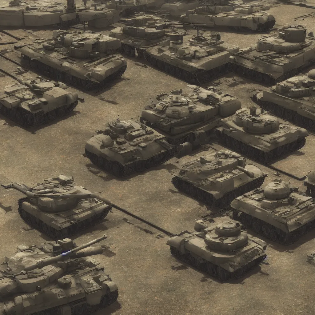 Image similar to war, urban battlefield, tanks, truck, infantry, view, detailed, cinematic, 3 d photorealistic, closeup
