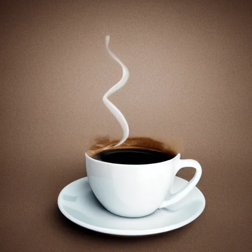 Prompt: a cup of coffee in an invisible cup. The coffee seems to float midair.