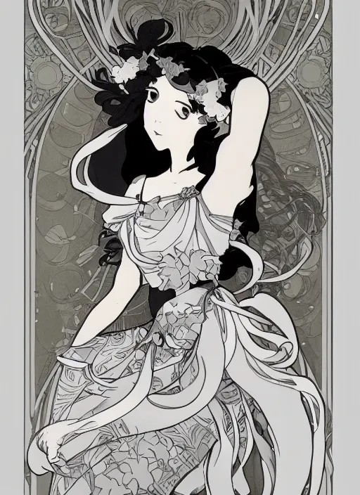 Image similar to photographer character design on white background, drawn by studio ghibli, alphonso mucha, lolish, trending on artstation