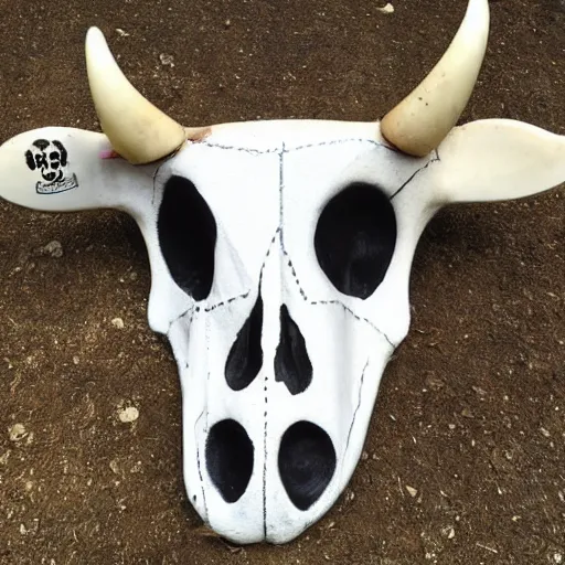 Image similar to a skull that looks like a friendly cow