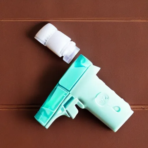 Image similar to a hand sanitizer bottle that the lid of which is a gun