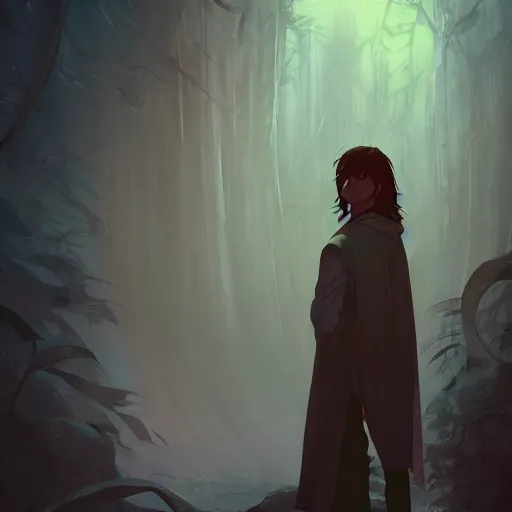 Image similar to J.R.R. Tolkien as Aragorn, ambient lighting, 4k, anime key visual, lois van baarle, ilya kuvshinov, rossdraws, artstation