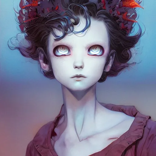 Prompt: prompt : antivampire character portrait soft light painted by james jean and katsuhiro otomo and erik jones, inspired by evangeleon anime, smooth face feature, intricate oil painting, high detail illustration, sharp high detail, manga and anime 1 9 9 9
