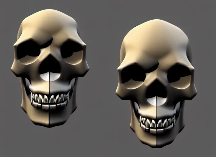 Image similar to skull, stylized stl, 3 d render, activision blizzard style, hearthstone style