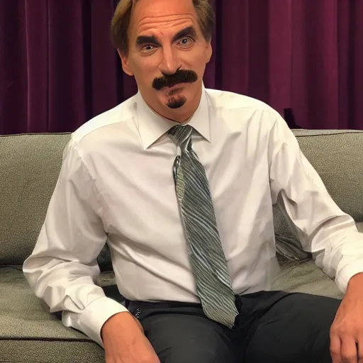 Image similar to mike lindell on disgusting couch smoking crack