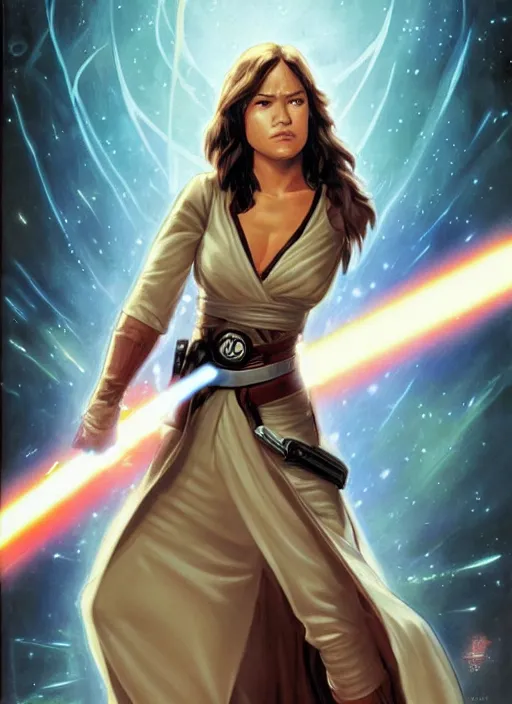 Image similar to jaina solo's face, jedi from star wars legends books, star wars portrait by tsuyoshi nagano cover art japanese