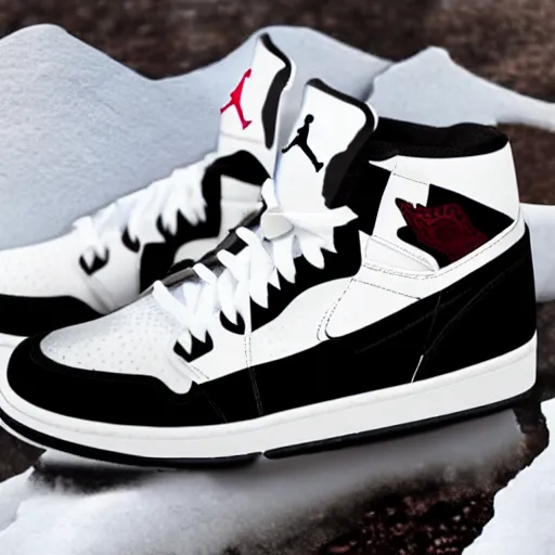 Image similar to jordan sneakers made of ice