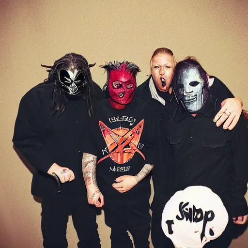 Prompt: Slipknot at a baby shower