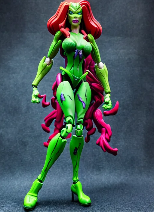 Image similar to Transformers Poison Ivy action figure from Transformers: Kingdom, symmetrical details, by Hasbro, Takaratomy, Don Bluth, tfwiki.net photography, product photography, official media