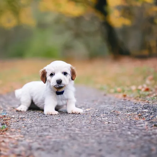 Prompt: a cute puppy wearing a hat, Canon EOS R3, f/1.4, ISO 200, 1/160s, 8K, RAW, unedited, symmetrical balance, in-frame