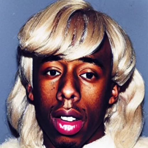 Tyler The Creator in a blond wig by Andy Warhol | Stable Diffusion ...
