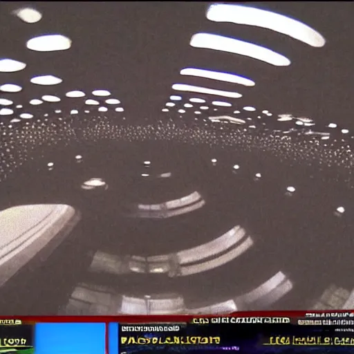 Image similar to handheld cam footage of the inside of the mothership, abduction