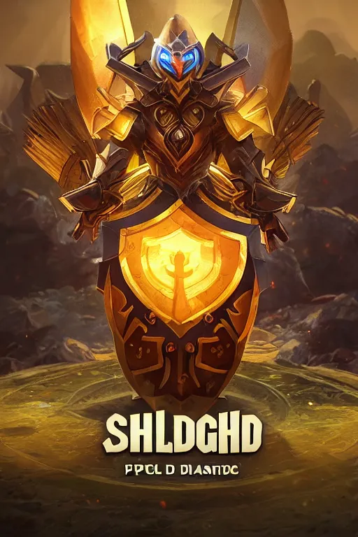 Image similar to shield fantasy epic legends game icon stylized digital illustration radiating a glowing aura global illumination ray tracing hdr fanart arstation by ian pesty and katarzyna da „ bek - chmiel