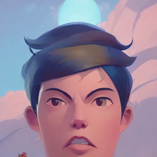 Image similar to face icon stylized minimalist pax, loftis, cory behance hd by jesper ejsing, by rhads, makoto shinkai and lois van baarle, ilya kuvshinov, rossdraws global illumination