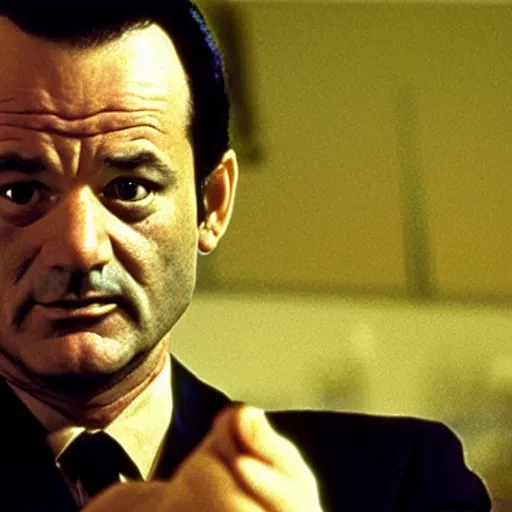 Prompt: bill murray in pulp fiction, movie still, promotional shot