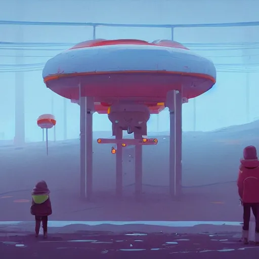 Image similar to concept art by simon stalenhag