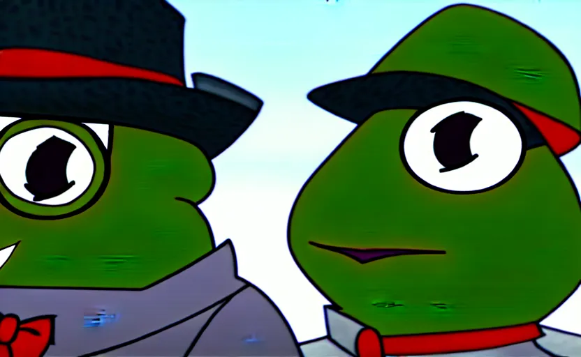 Image similar to frame from pepe detective movie