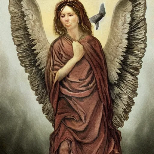 Image similar to angels hover above like vultures prey