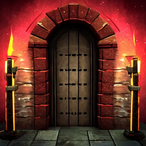 Prompt: dark portal entrance, 3d fantasy video game